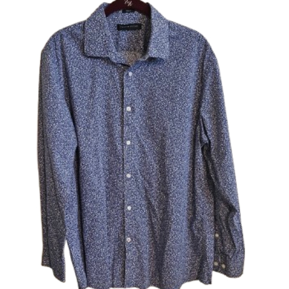 📣 Tommy Hilfiger Mens Button Down Long Sleeve Shirt Large 16-16.5 Like New 😍